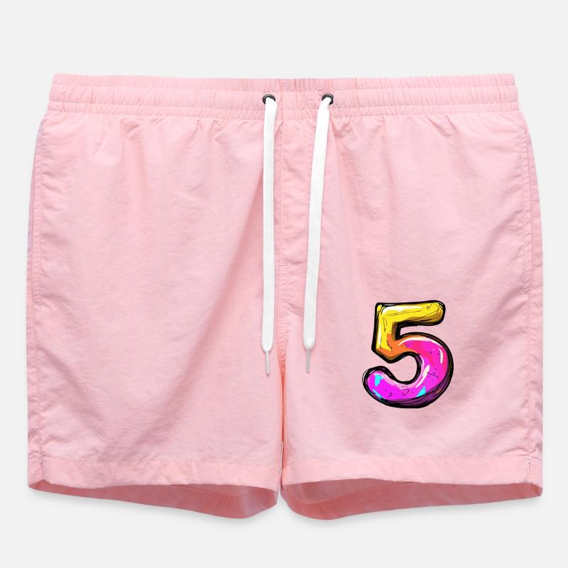 5 Symbole numérique - Short de bain - rose