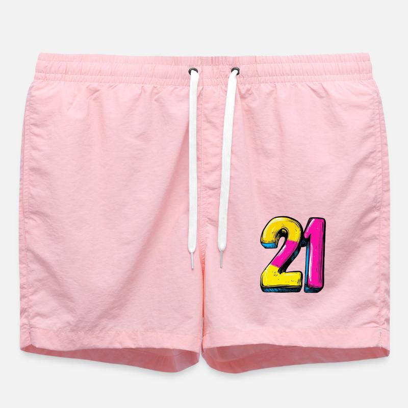 21 Number symbol - Swim Trunks - pink