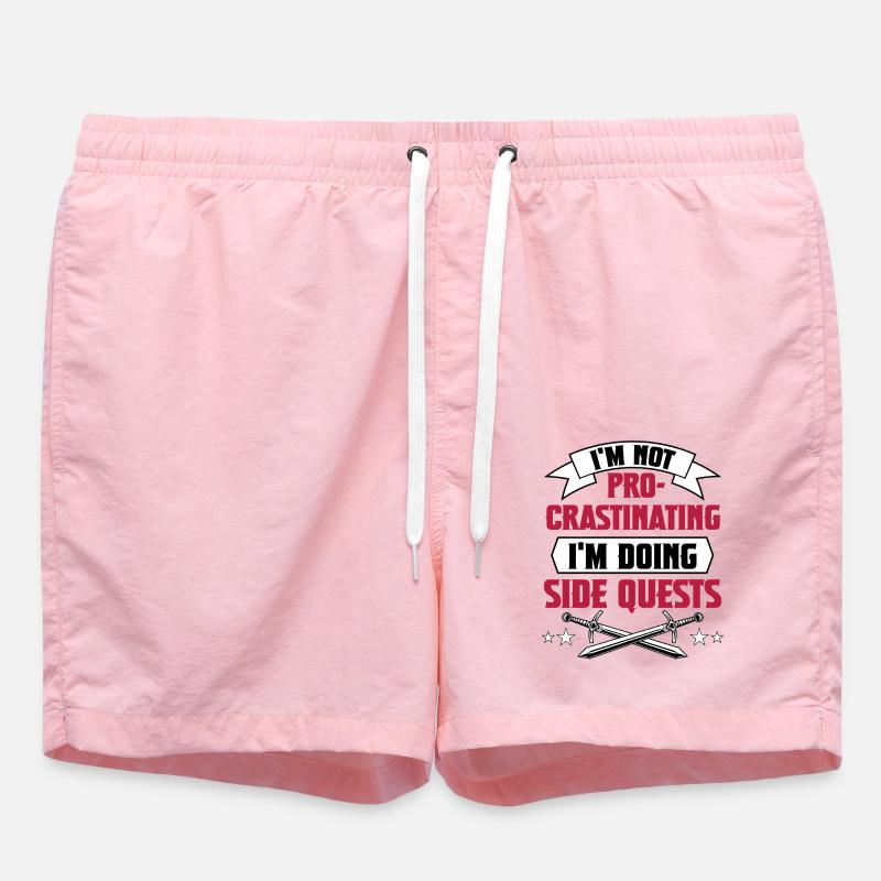 procrastinating2 - Swim Trunks - pink