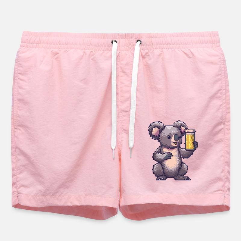 Koala Pixel Bier - Badeshorts - Pink