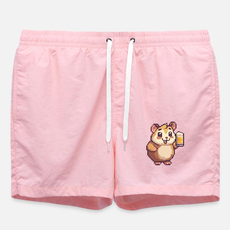 Hamster Pixel Bier - Badeshorts - Pink
