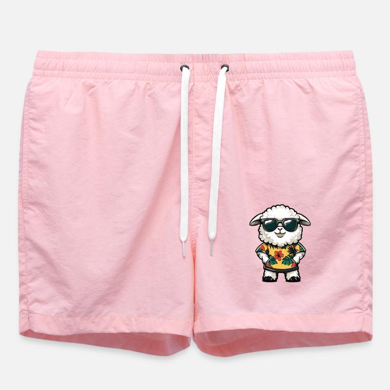 Sheep Comic Funny Summer - Swim Trunks - pink