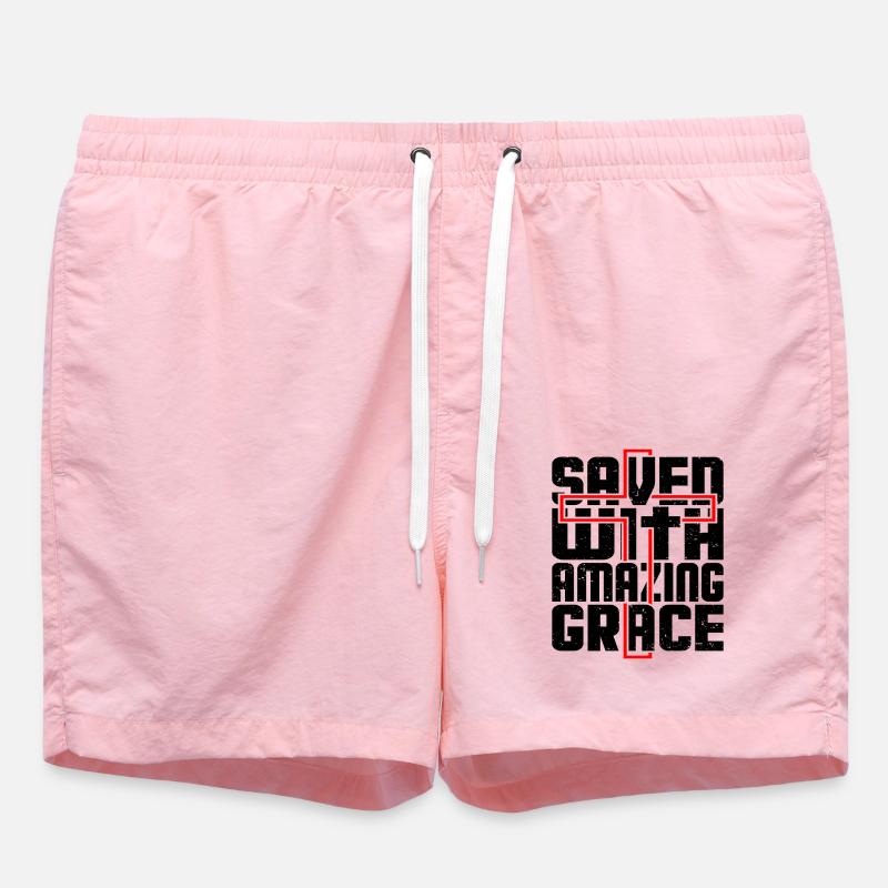 Saved with amazing grace - Badeshorts - Pink