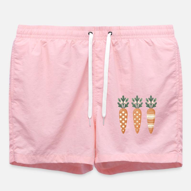 Cute Easter Carrot Pattern - Swim Trunks - pink