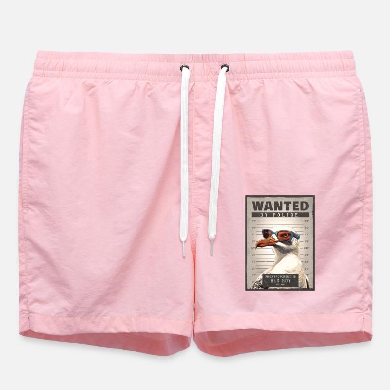 Fish Roll Thief Seagull - Swim Trunks - pink