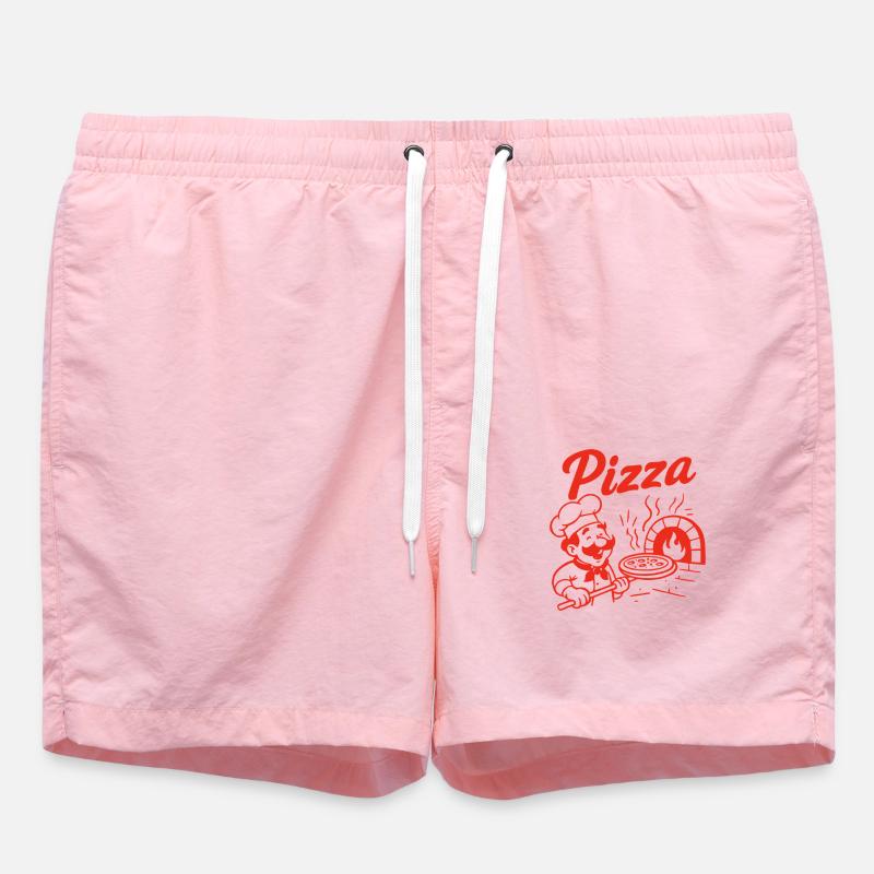 Pizza Maker Retro Design - Swim Trunks - pink