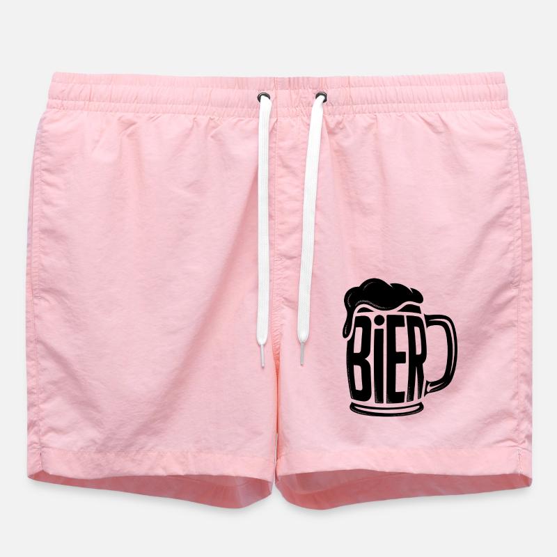 Bier - Lustiger Alkohol Logo - Badeshorts - Pink
