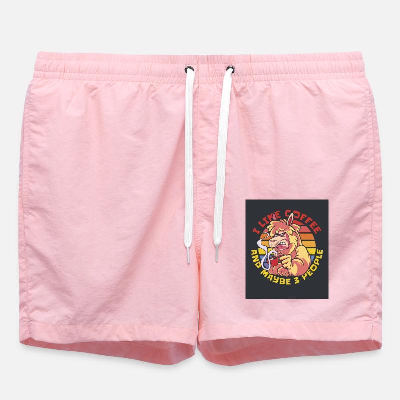 16992 GrumpyAlpacaTshirt PR - Swim Trunks - pink