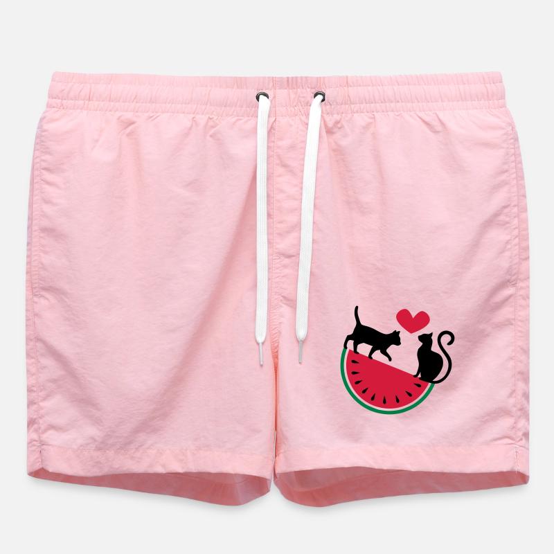 Melon Cat Love - Swim Trunks - pink