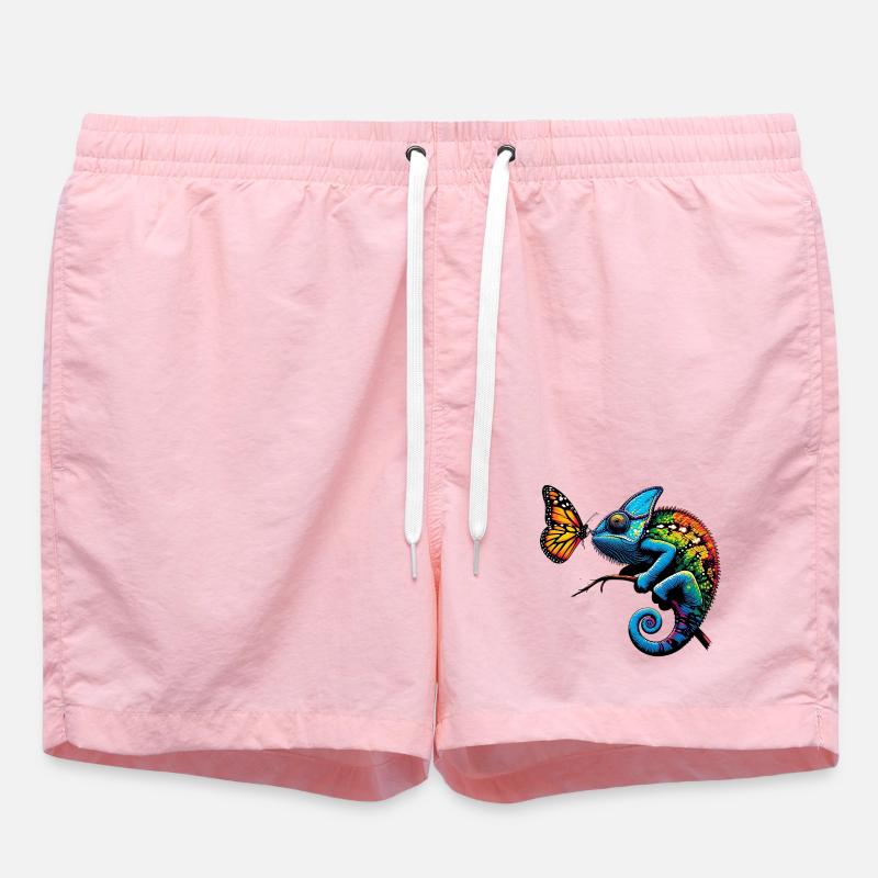 Caméléon et papillon - Short de bain - rose