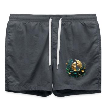 Zwei verzierte Mondsicheln - Badeshorts -  - Vorne