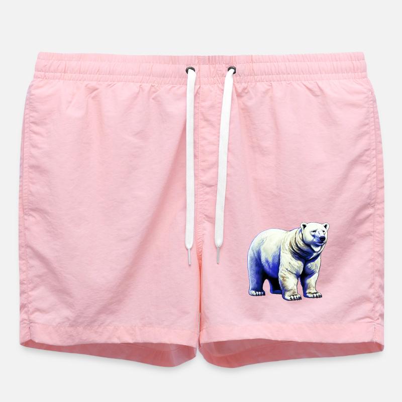 White polar bear - Swim Trunks - pink