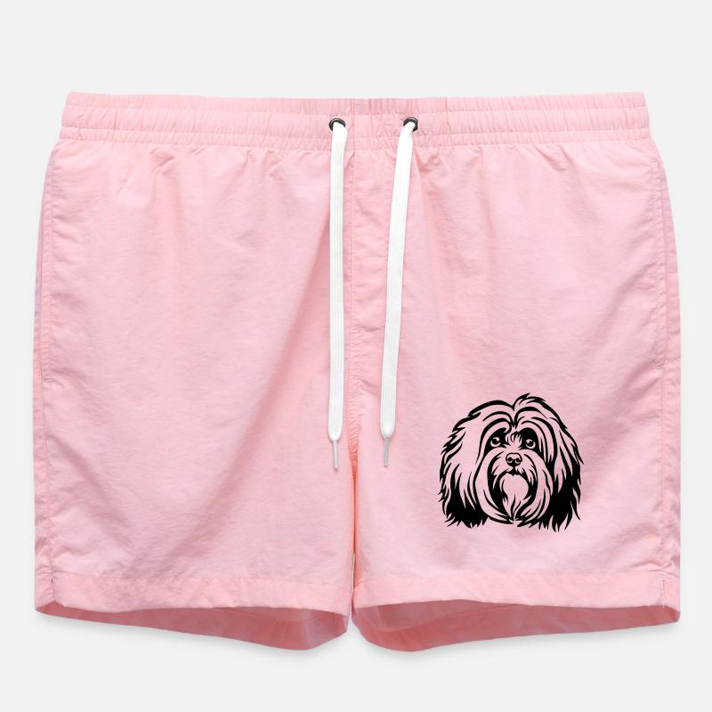 Havanese Head - Swim Trunks - pink