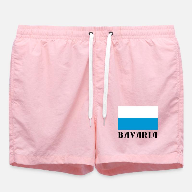 Ligne horizontale blanc-bleu-noir - Short de bain - rose