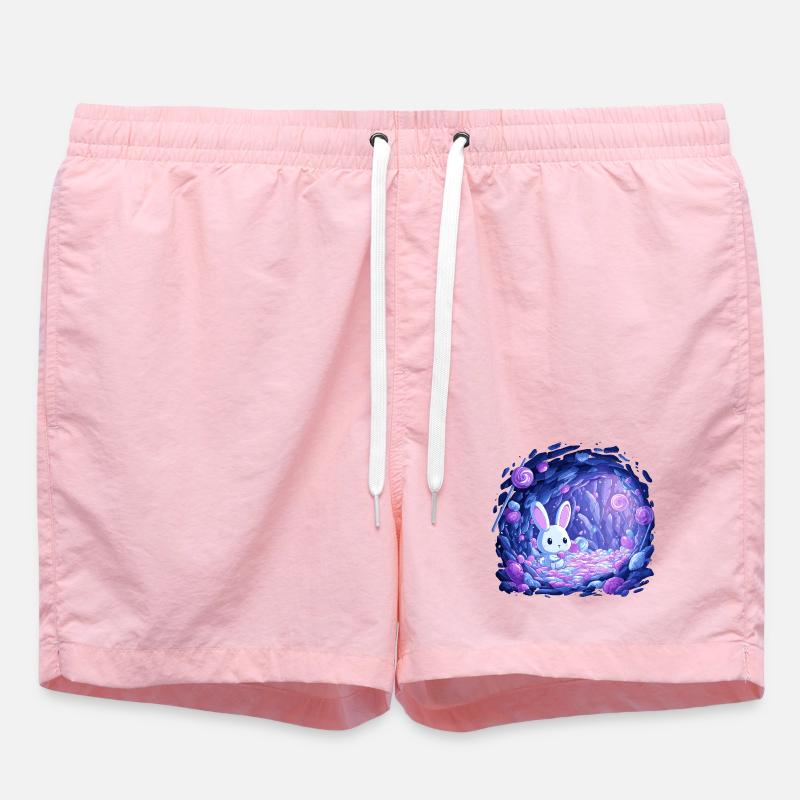 Sugar Cave Bunny in Candy Light - Swim Trunks - pink