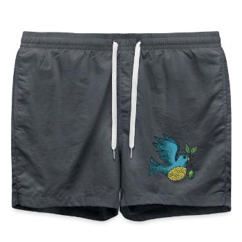 Azurblauer Vogel mit wirbelndem Bauch - Badeshorts -  - Vorne