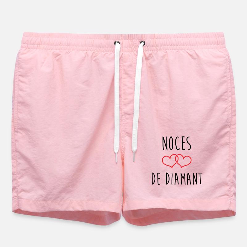 Wedding Anniversary - Diamond Wedding (60 years) - Swim Trunks - pink