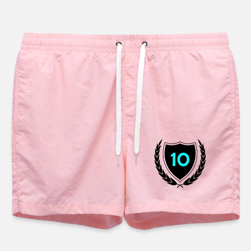 Imprimé en chiffres néon dix - Short de bain - rose