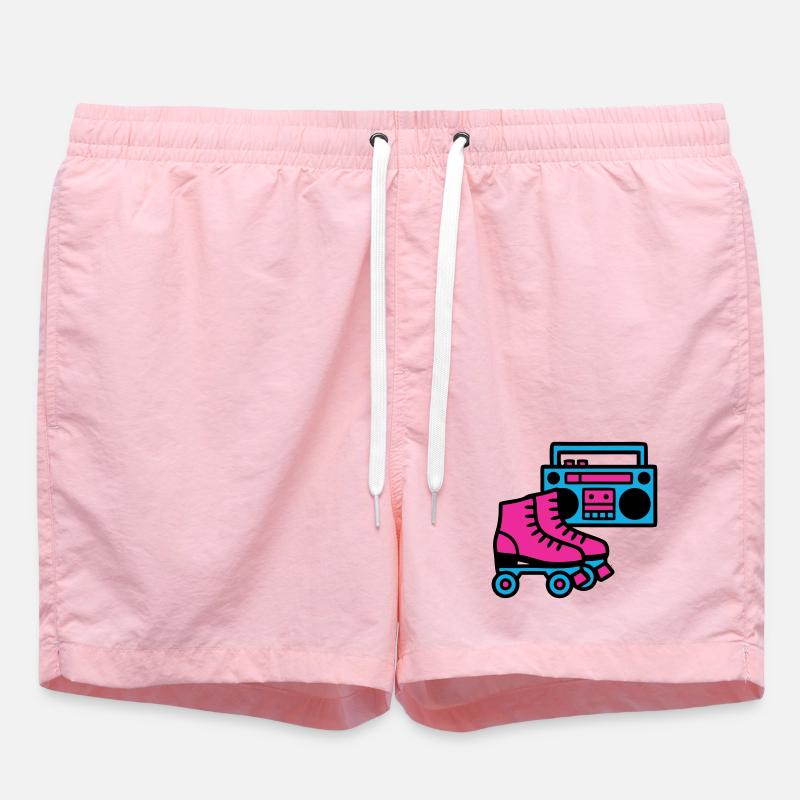 Roller Boombox Rétro années 80 - Short de bain - rose