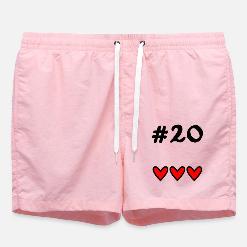 20. 20 ANS. 20e ANNIVERSAIRE. ANNIVERSAIRE 20 ANS. - Short de bain - rose