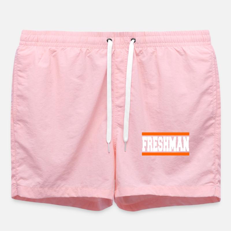 Freshman Year Bold Block Statement - Badeshorts - Pink