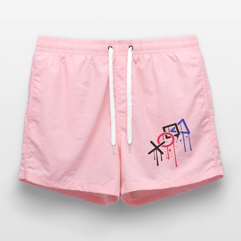 drop graffiti controller silhouette cool x square Swim Trunks