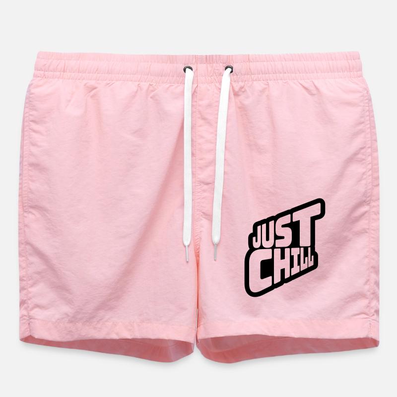 Just Chill Text Logo - Badeshorts - Pink