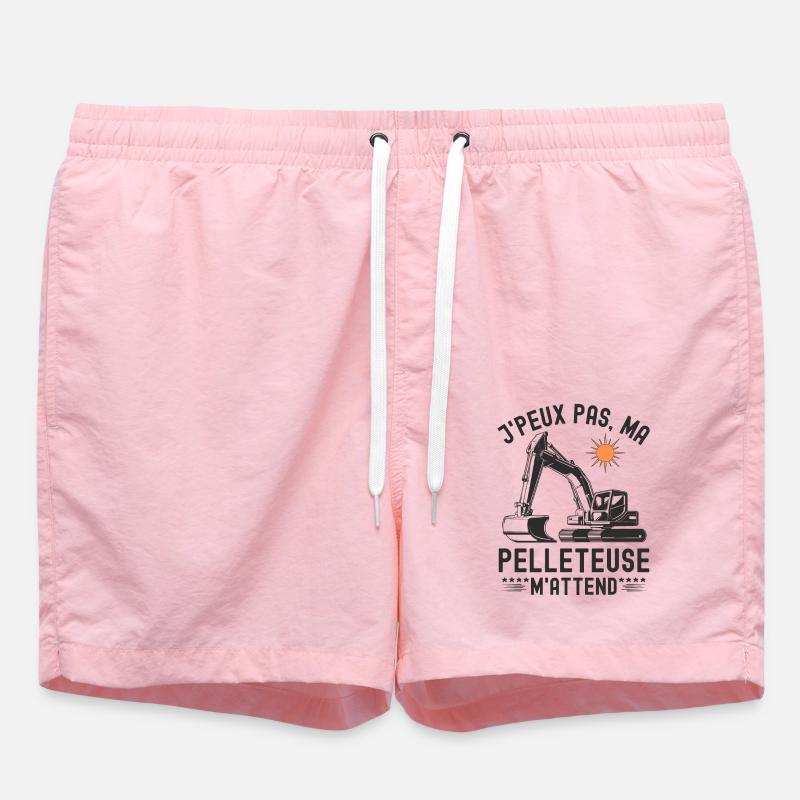 Ma pelleteuse m attend 1 - Short de bain - rose