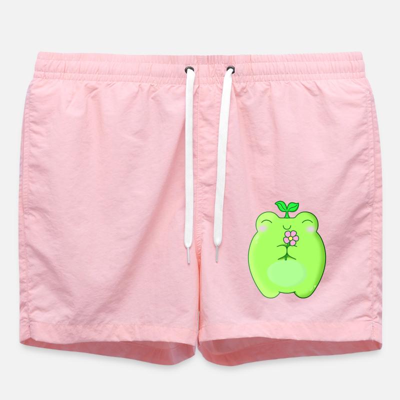 Grenouille mignonne kawaii avec fleur - Short de bain - rose