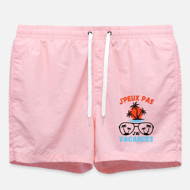 Vacances d été palmiers plage - Short de bain - rose