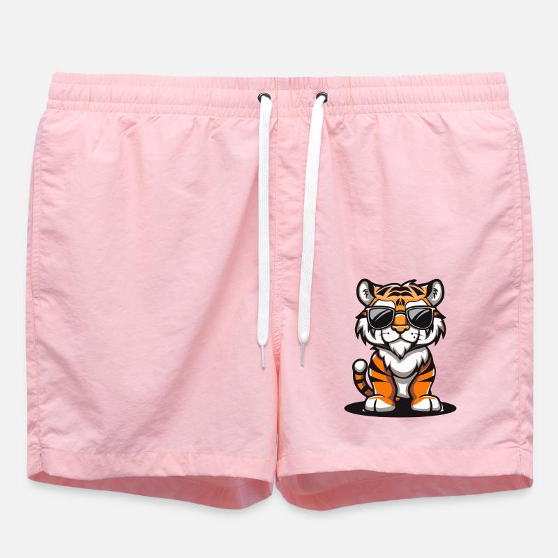 Tigre Bande Dessinée Cool - Short de bain - rose