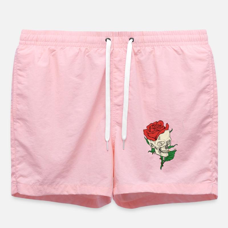 Crâne fleuri - Short de bain - rose