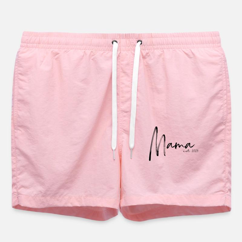 Mama est. 2025 / Frischgebackene Mutter /Schwanger - Badeshorts - Pink