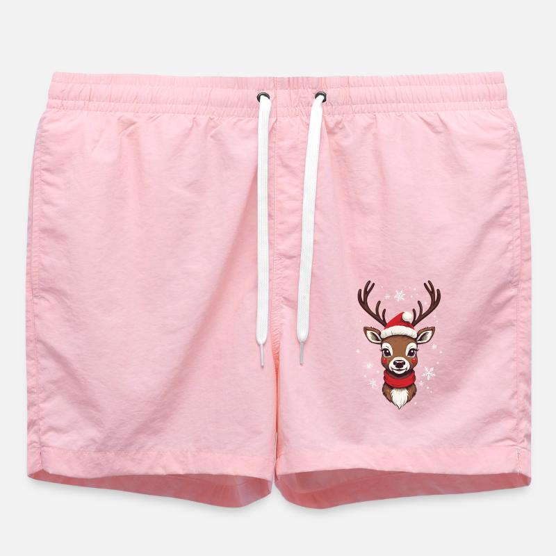 Motif de Noël Joyeux Renne - Short de bain - rose