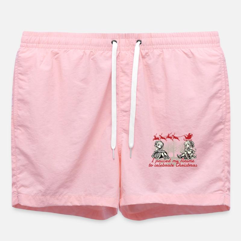 Style Kawaii de Noël animé - Short de bain - rose