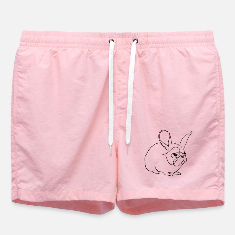 Mops Hase Pug Rabbit - Badeshorts - Pink