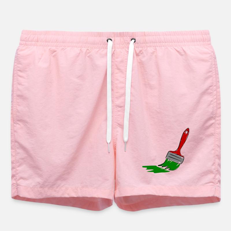 Creative Painter Brush Illustration - Swim Trunks - pink