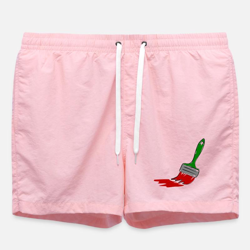 Painter Brush - Swim Trunks - pink