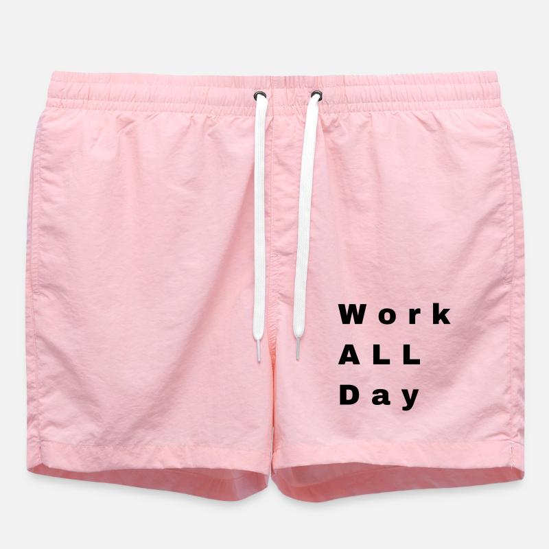 Work all day - Swim Trunks - pink
