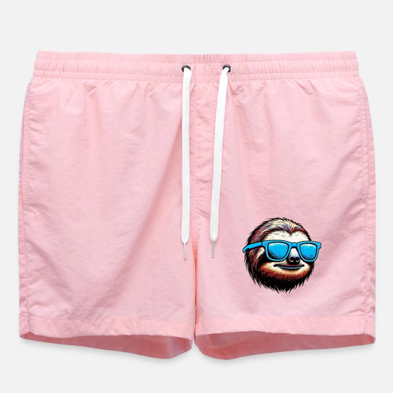 Faultier mit Sonnenbrille - Badeshorts - Pink