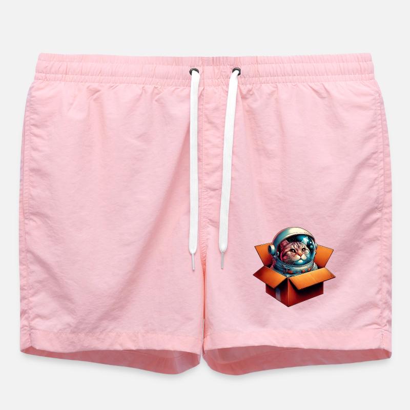 Chat astronaute - Short de bain - rose