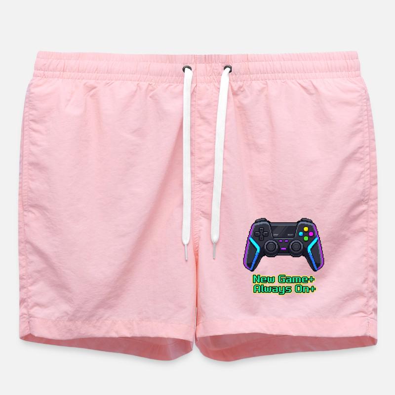 Neon Pixel Controller New Game Plus - Short de bain - rose