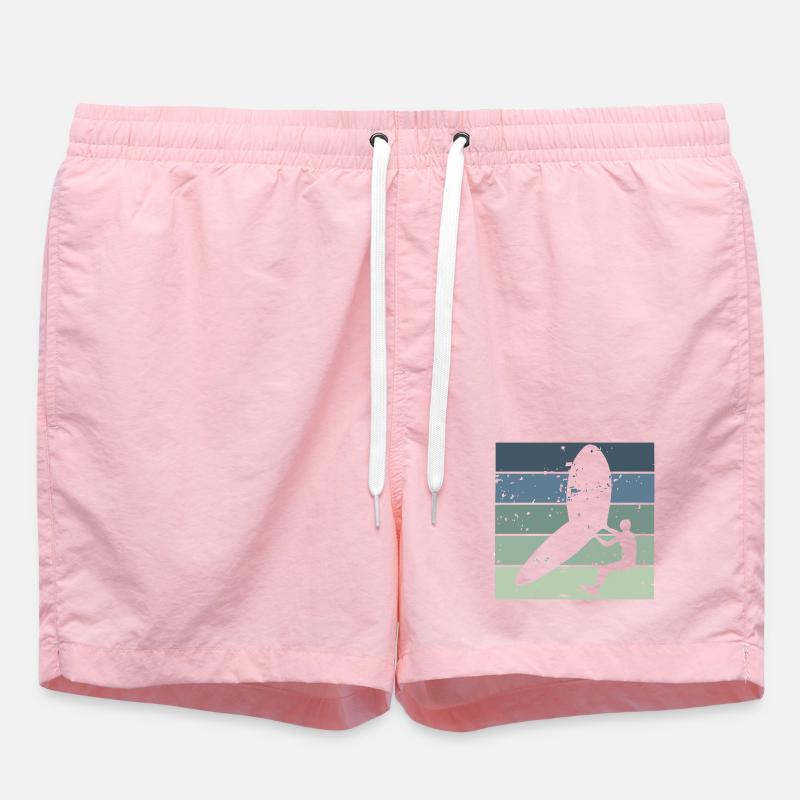 Silhouette Wingfoiler avec planche de surf - Short de bain - rose