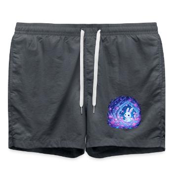 Moonlight Rabbit in the Rose Forest - Swim Trunks -  - Front