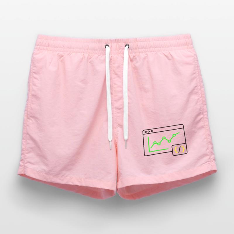 Web Analysis Chart Coding Browser Vector Swim Trunks
