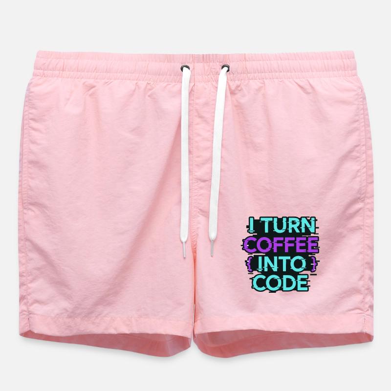 Ich verwandle Kaffee in Code - Badeshorts - Pink