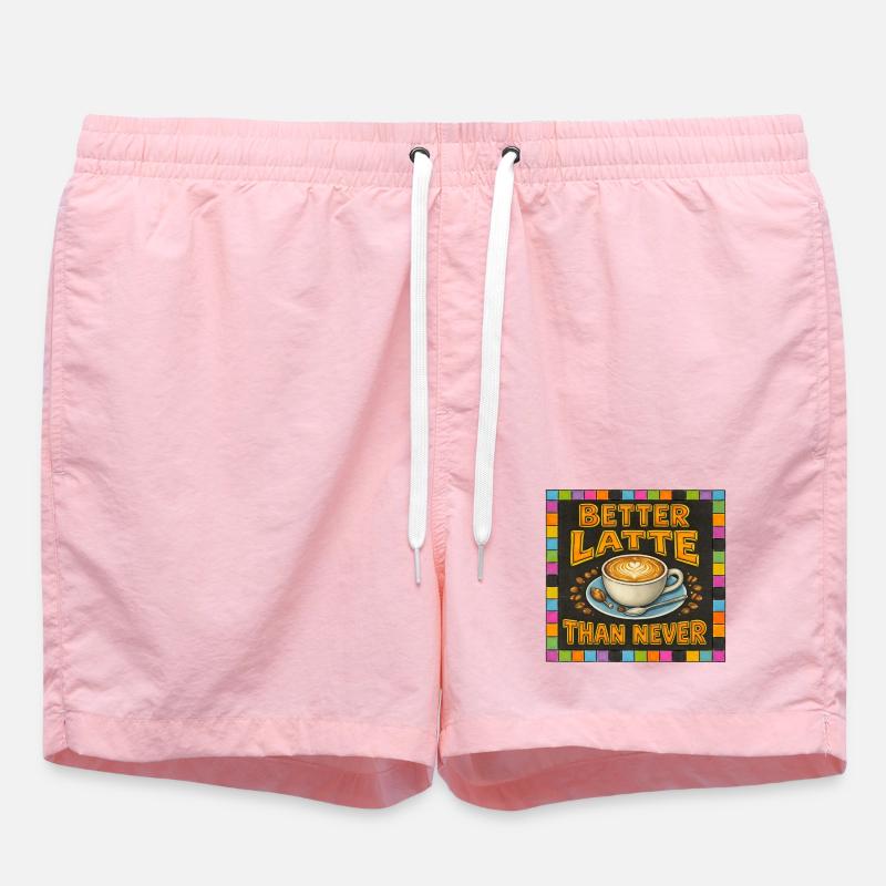 Better Latte Than Never - Swim Trunks - pink
