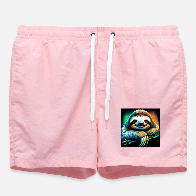sloth - Swim Trunks - pink