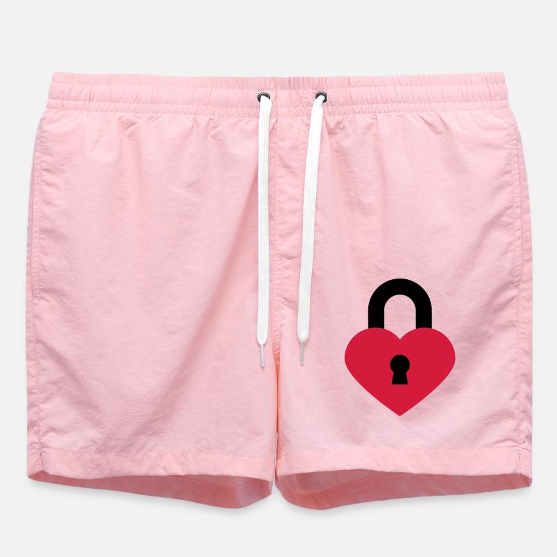 herzschloss_2c - Badeshorts - Pink