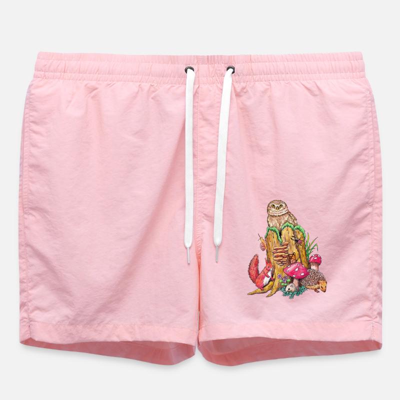 Animaux de la forêt - Short de bain - rose
